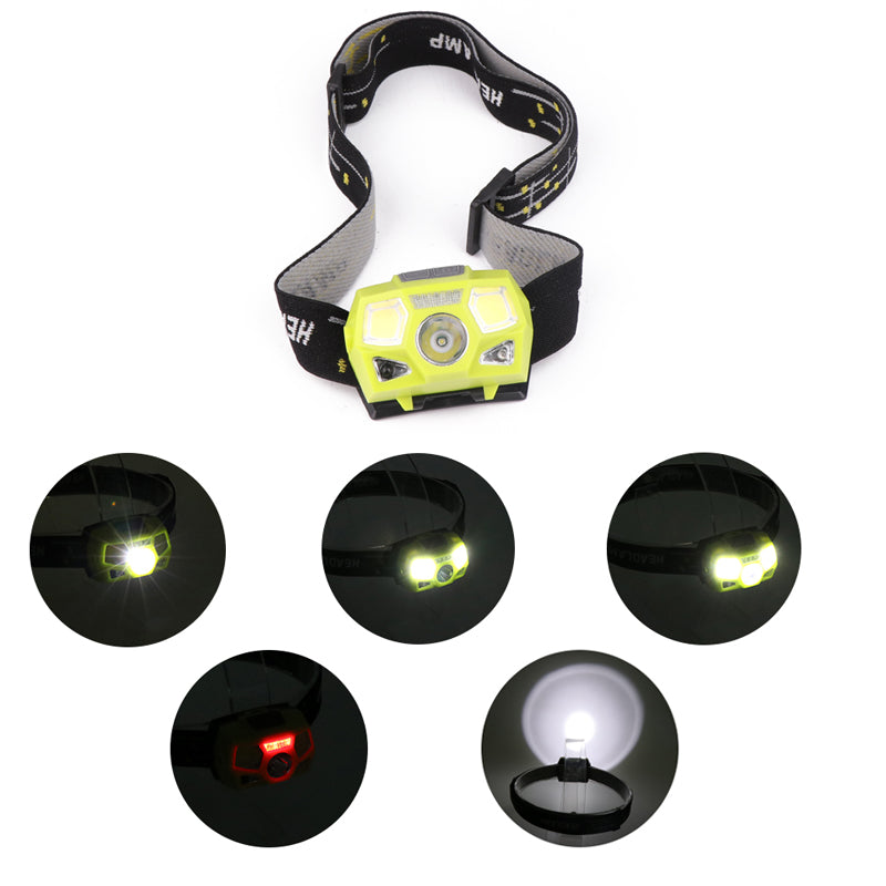 XANES XPE+COB LED Headlamp USB Interface Waterproof Camping Hiking Cycling Fishing Light Bike Bicycle