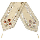 Pastoral Flower Table Runner Tablecloth Flag With Tassel Home Wedding Party Decor