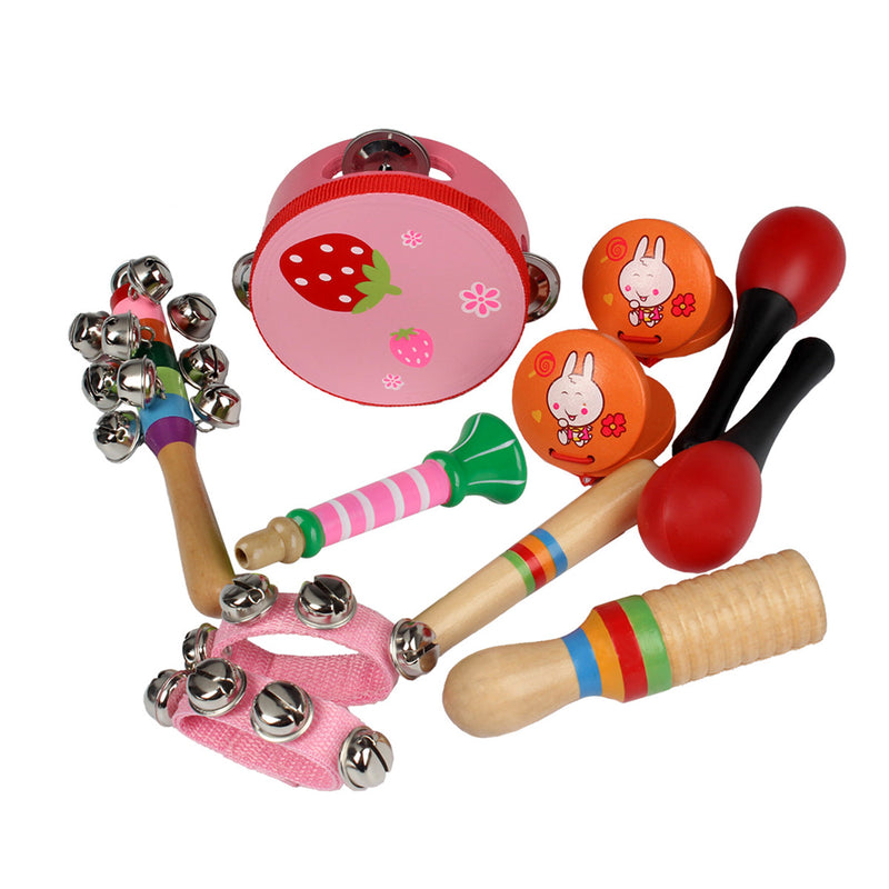10Pcs Musical Toy Percussion Safe Non-toxic Toys Musical Instruments Educational Tools Rhythm Kit for Kids Toddlers Early Education