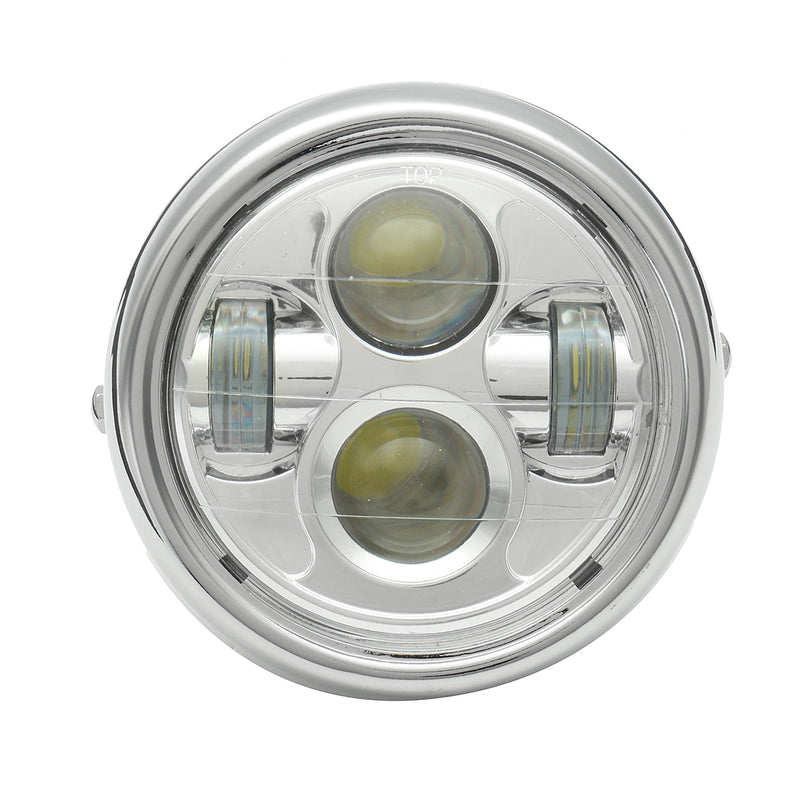6.5inch 12V Motorcycle LED Round Headlight Hi/Lo Beam Bulb Cafe Racer Universal