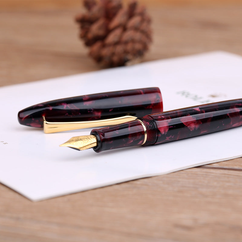 Moonman M100 Acrylic Resin Creative Fountain Pen Schmidt Converter and Fine Nib 0.5mm Ink Pen Gold Trim Writing Gift Pen