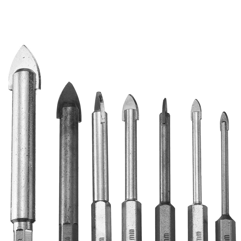 3-12mm Ceramic Tile Drill Bit Cemented Carbide Triangle Spear Point Head Tools Kit