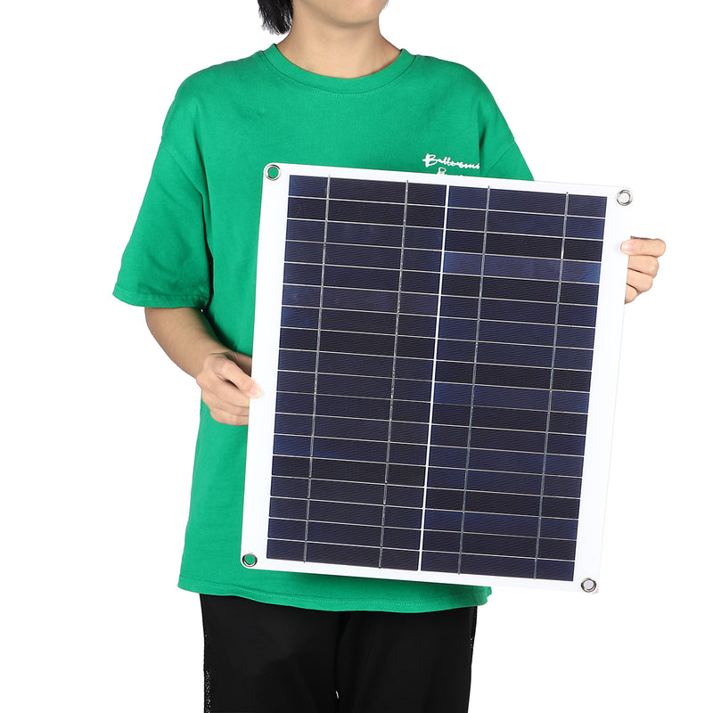 20W 18V Mono Solar Panel Dual 12V/5V DC USB Monocrystaline Flexible Solar Charger IP65 Battery Charger For Car RV Boat