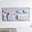 Kitchen Wall-Mounted Storage Rack Sundries Storage Holder Adhesive Stickers Fixed Bathroom Organizer