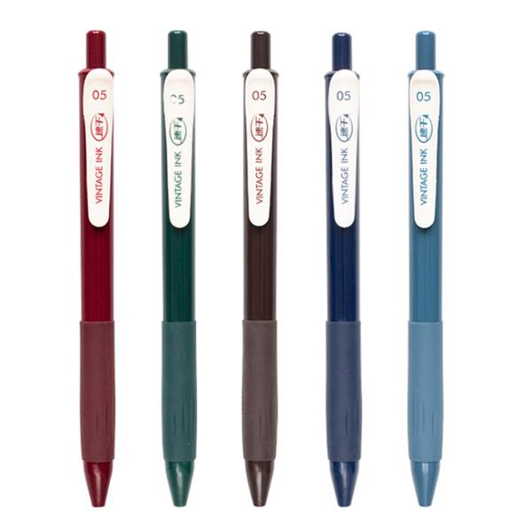 Rosy Posy DS-099 0.5mm Gel Pen Set Office And Student Color Signature Pen Quick Dry Pen Large Capacity Pen 5 Pcs Mixed