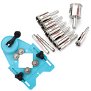 Drillpro 11PCS 6-30mm/6-50mm Diamond Hole Saw Drill Bit with Hole Saw Cutter Drill Guide Jig Fixture for Glass, Porcelain, Ceramic, Granite Stone