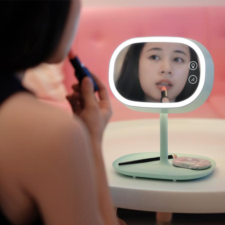 MUID Makeup Mirror Desk Lamp Table Dressing Mirror Bedside Night Lamp Princess Makeup Mirror LED Lamp Night Light