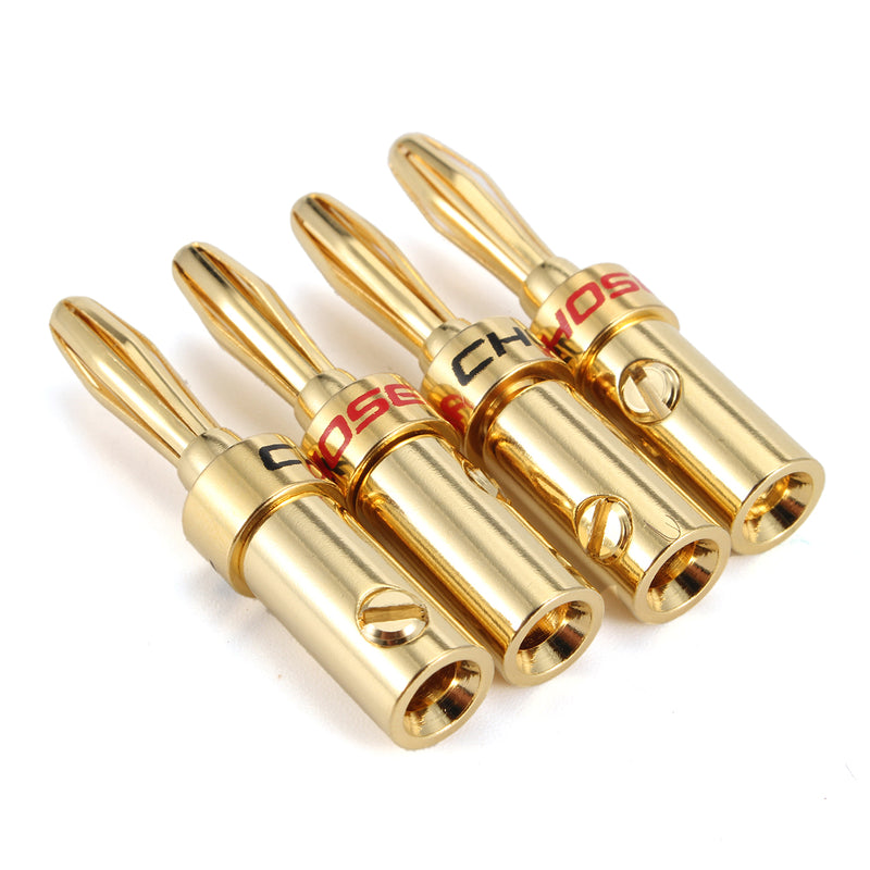 4PCS Cable Connector Screws Free Soldering Banana Pure Copper HI-FI Terminal For Speaker