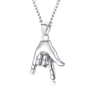 Retro Hip Hop Titanium Steel Punk Rock Gesture Pendant Necklace