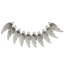 10Pcs Tibetan Silver Rose Angel Wings Pendants Charm DIY
