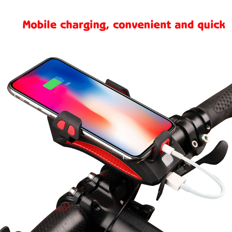 4-6.3inch Phone Holder 130db Rack Horn Waterproof USB Rechargeable Quakeproof Headlight 4000mah