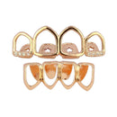 Unisex Women Men Rose Gold Plated Hip Hop Teeth Grill Top Bottom Tooth Dental Tools