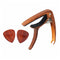 Metal Guitar Capo with Pin Puller/2pcs Wooden Picks for Acoustic Folk Classic Guitar Ukulele