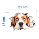 3D Breaking Through The Wall Kit ten Toilet Puppy Small Cartoon Car Stickers
