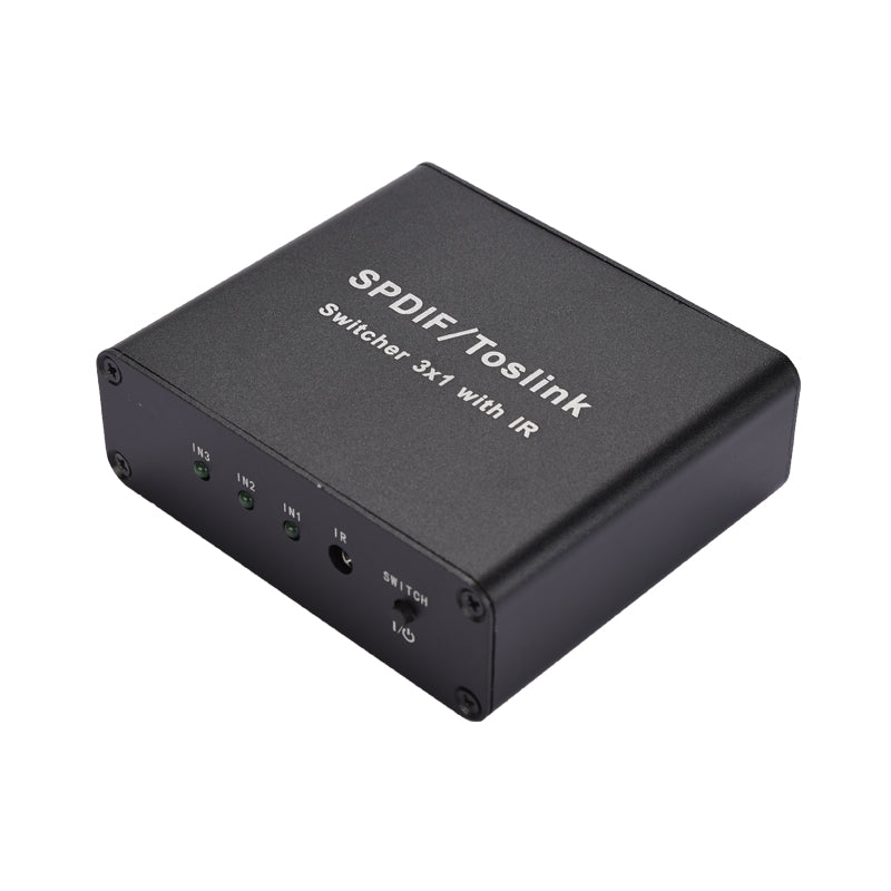 3 In 1 Out SPDIF/TosLink Digital Fiber Audio Switcher With The IR Infrared For Video