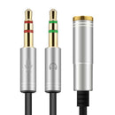 Bakeey 3.5mm Audio Adapter 32cm 2 Male to 1 Female Audio Cable Splitter Cable Adapter