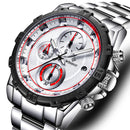 WISHDOIT WSD-018 Men Watch Luxury Sport Stainless Steel Strap Male Quartz Watch