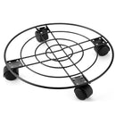 Round Metal Garden Plant Pot Shelf Mover Wheeled Trolley Heavy Duty Iron Plant Rack Stand