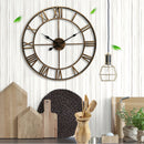 40CM Vintage Roman Numerals Giant Open Face Metal  Wall Clock Large Outdoor Garden