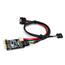 ITHOO MPCE1ST-N02 USB2.0 9PIN to Dual 9PIN Interface SSD PCI-E Expansion Card with Power Interface for Desktop Computer