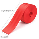 6 Meter 47mm Wide Seat Belt Strap Polyester Fiber Cloth Webbing Red Color Break Strength 2500KG