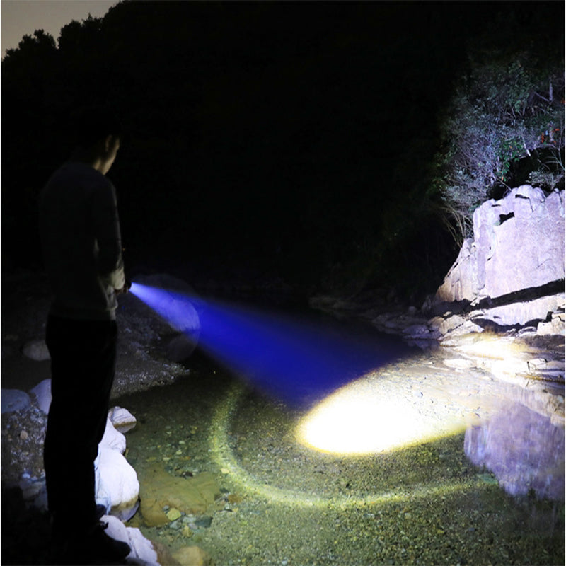 XANES M9 T6+COB Zoomable 4Modes USB Rechargeable LED Flashlight Outdoor Waterproof 18650 Flashlight with Tail Magnetic Suction