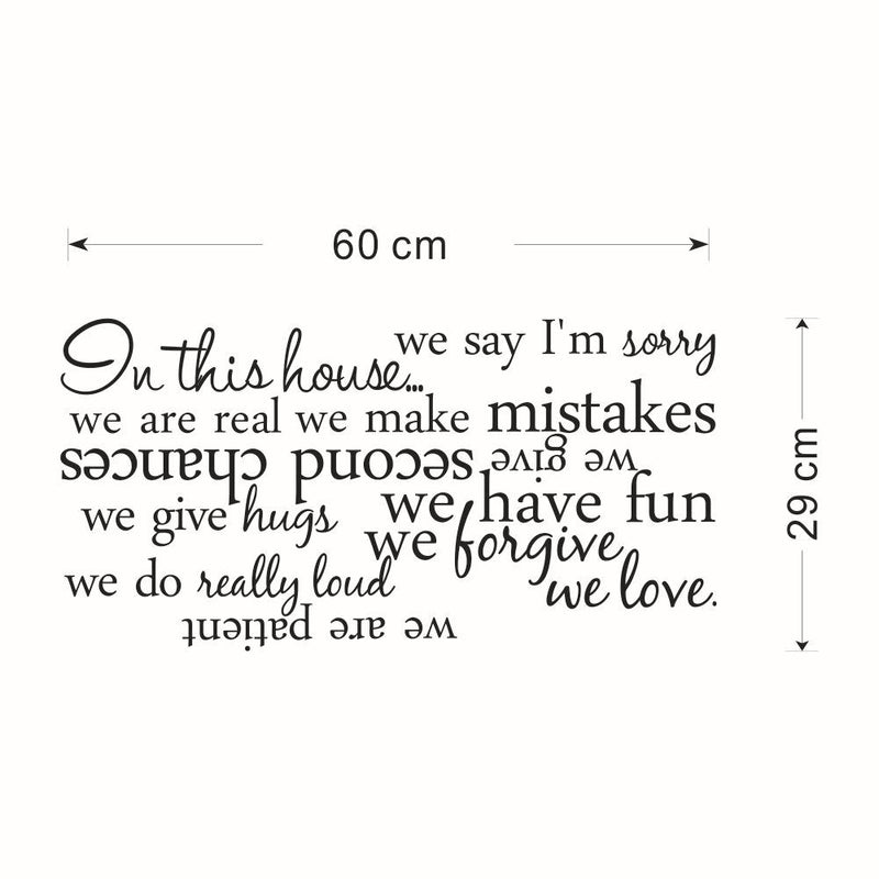 60X56CM In This House English Letter Proverbs Wall Stickers Home Decoration