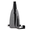 IPRee USB Charging Canvas Chest Bag Travel Business Messenger Shoulder Sling Fanny Pack Pouch