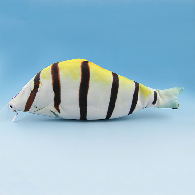 WAM PC-07 Fish Pencils Case Cute Simulation Cloth Plush Fish Pen Box Large Capacity School Stationer