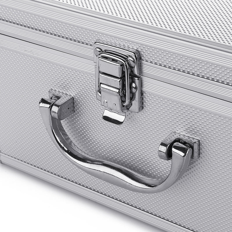Aluminum Hard Case Foam Black Briefcase Tool Box Carrying Case Portable Tool Case