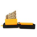 Drillpro 29Pcs 1/16 to 1/2 Inch Titanium Coated HSS Twist Drill Bit Set 118 Degree Point with Plastic Box for Wood Plastic Aluminum Copper