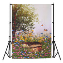 3x5FT Vinyl Spring Tree Butterfly Flower Photography Backdrop Background Studio Prop