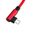 1M 90 Degree 2.4A Micro USB Nylon Braided Data Cable For Smartphone Table