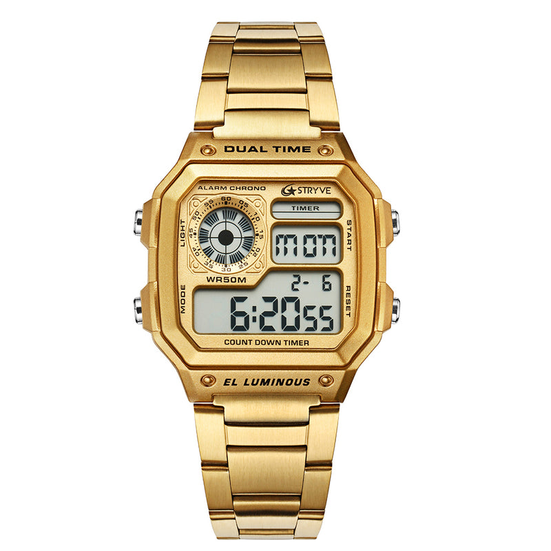 STRYVE S8007 Luminous Display Alarm Date Week Display Countdown Men Sport Digital Watch