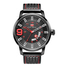 MINI FOCUS MF0154G Military Style Calendar Color Dial Men Wrist Watch Leather Strap Quartz Watch