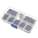 Suleve M2.5NP1 500Pcs M2.5 Nylon Screw Bolt Black Round Cross Screw Hex Nut Spacer Nylon PCB Assortment