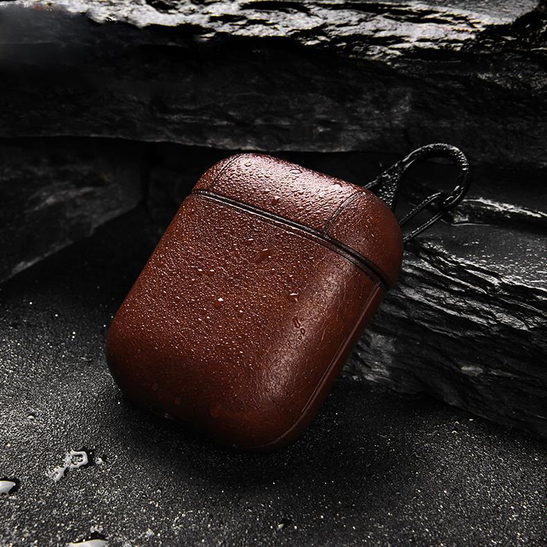 PU Leather Shockproof Earphone Protective Case For Apple AirPods 2016 & 2018