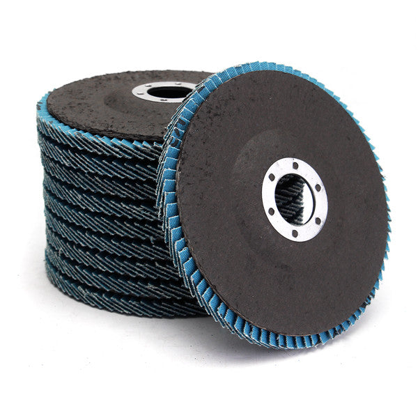 10pcs 5 Inch 40/60/80/120 Grit Flap Disc Sanding Grinding Wheels