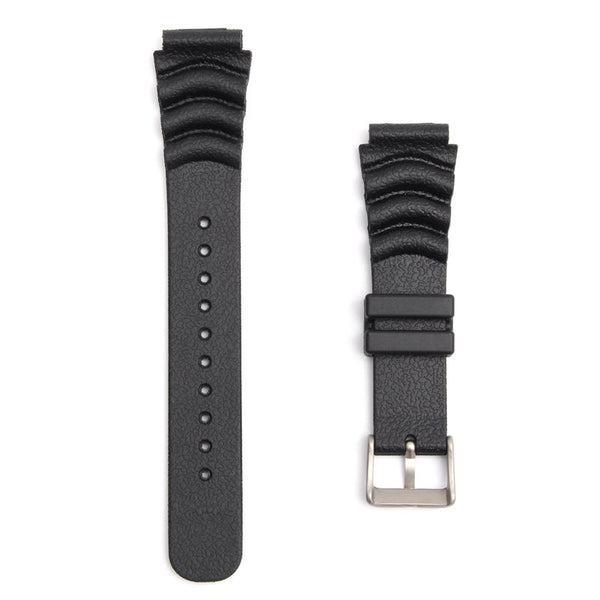 20MM/22MM Black Sport Scuba Diver Rubber Watch Band Strap For Sei ko