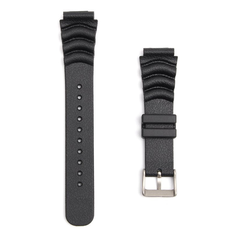 20MM/22MM Black Sport Scuba Diver Rubber Watch Band Strap For Sei ko