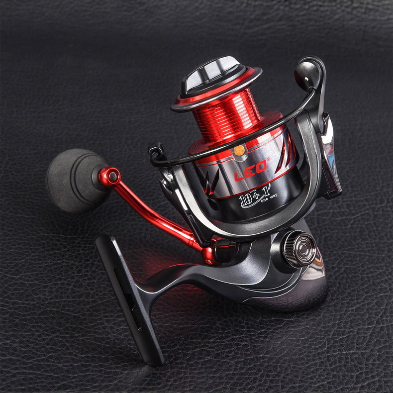 LEO 5.5:1 Fishing Reel Aluminum Alloy Folding Arm Left Right Interchange Fishing Wheel Outdoor Fishing Tool