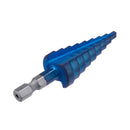 Drillpro Upgrade 3Pcs 1/4 Inch Hex Shank Blue Nano Coated Step Drill Bit Set 3-12/4-12/4-20mm