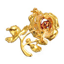 Flower Leaves Crystal Rhinestone Alloy Brooch Pin Accessories