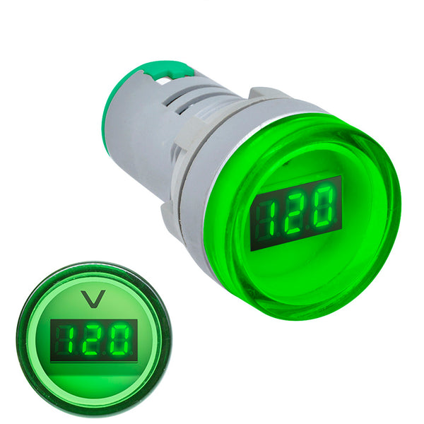 3pcs Green 22MM AD16 AD16-22DSV Type AC 60-500V Mini Voltage Meter LED Digital Display AC Voltmeter Indicator Light/Pilot Lamp 110V 220V