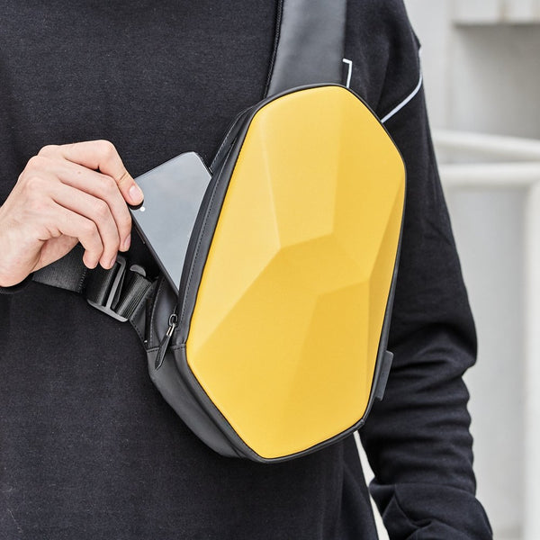 BEABORN Polyhedron PU Colorful Backpack USB Bag Waterproof Colorful Leisure Sports Chest Pack Bags For Mens Women Travel Camping from xiaomi youpin