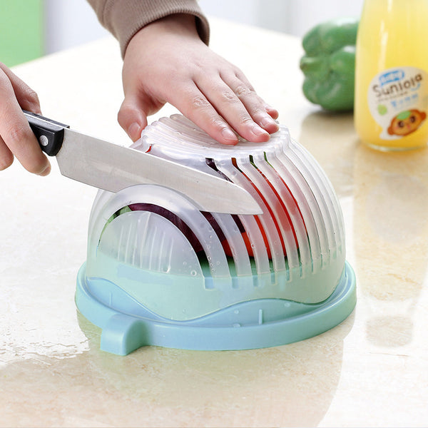 DIY Creative Cut Salad Bowl Fruit Salad Cutter Bowl Cut Vegetables Fruit Salad Artifact