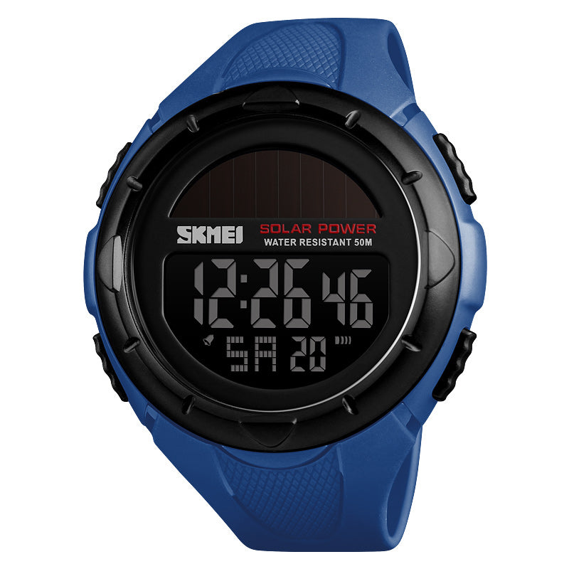 SKMEI 1405 Solar Power Digital Watch Stopwatch Luminous Display Alarm Calendar Outdoor Sport Watch