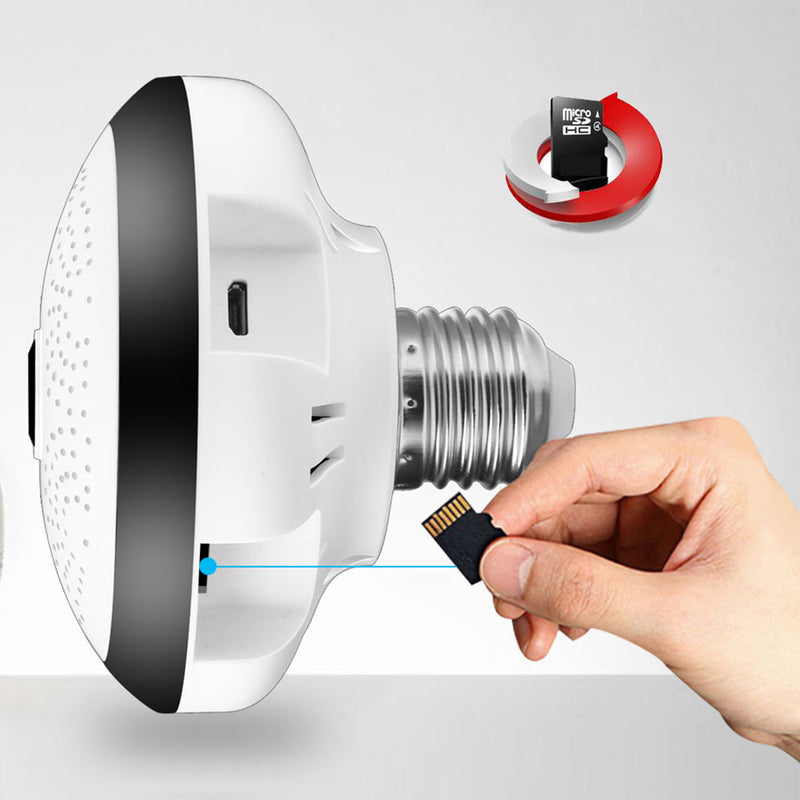 BESDER IPC3602 1080P 360 Panoramic IP Camera WiFi Fisheye 1.44mm Wireless Surveillance CCTV Camera E27 Connector