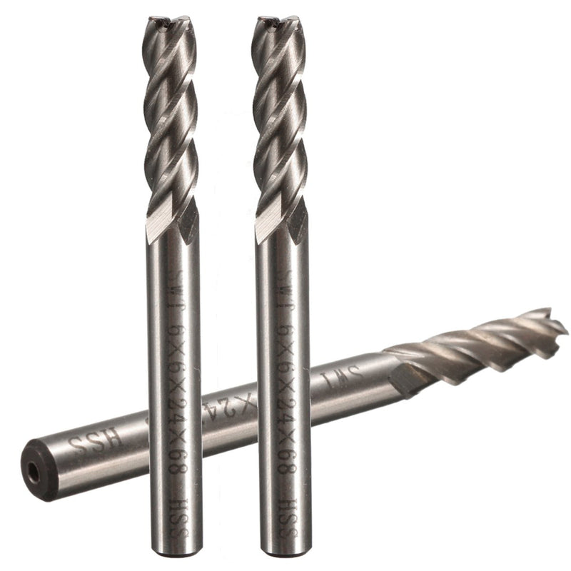 10pcs 6mm Shank Aluminum Hard Alloy Milling Cutter 662468mm End Mill Router Bit