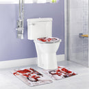 3Pcs/Set Bathroom Non-Slip Christmas Style Bathroom Carpet Rug Toilet Seat Cover Mat Set